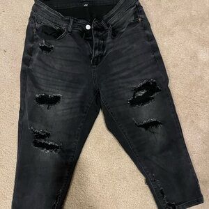 Judy Blue Distressed Black Capris